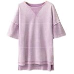 Source Unknown Womens Oversized Tshirts Tops Blouse Mineral Wash Exposed Seam Purple Size 3x Photo 1