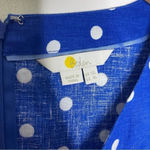 Boden Blue Polka Dot Rae Linen Dress Size 8 Tall Long Photo 5