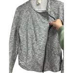 Matilda Jane  Knit Moto Blazer Jacket Size Large Heathered Grey Full Zip Fitted Photo 2