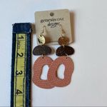 Boutique Genesis: One Designs Suede Leather Layered Dangle Earrings Pink Gold Photo 4