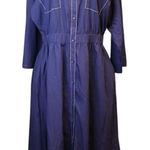 Mossimo Denim #766 Mossimo Women's Large Blue White Piping Stitching Dress Photo 0