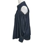 Brunello Cucinelli  Denim Cold Shoulder Top Women’s XS Dark Wash Puff Sleeve Photo 2