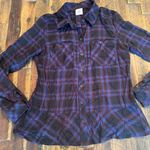 CAbi  plaid button down peplum top size xs 100% rayon checkered Photo 0