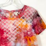 J.Crew Size 6 Top Handmade Tie Dye Embroidered Linen Pink Preppy Boho 1092 Photo 4