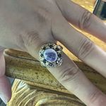 Utah Tiffany Stone Red Garnet Sterling Silver Cocktail Ring Size 9 Purple Photo 3