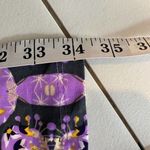 LuLaRoe  Leggings Womens One Size Small Black Purple Polyester Floral Soft Photo 11