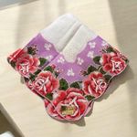 NWT Vintage Bonart Queen Size Beauty Woman's Handkerchief 15" Floral 50's Photo 0