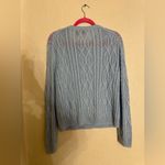 Theory  light blue Women’s linen blend Cable Knit Sweater size L NWT Photo 8