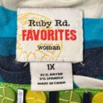 Ruby Rd  Stripe Geometric long Sleeve Adjustable Ruching Side seam multicolor 1X Photo 7