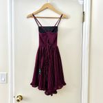 Lulus NWT  Magenta Sparkly Lace-Up Pleated Mini Dress Sz XS Photo 4