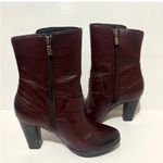 Clarks  Indigo Burgundy Leather Ankle Boots  Photo 3