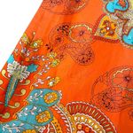 Y2K Muse Boston Proper Halter Mini Dress Mandala Sequin Silk Orange Women Size 2 Photo 3