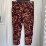 Seven7  High Rise Skinny Corduroy Pants Dark‎ Floral Print Fall Women's Size 18 Photo 3