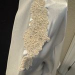 Linea Donatella Linnea Donnatella Elegant White Satin Robe Lace Trim size large xl polyester Photo 4