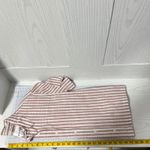 Lola River Striped Button Short Sleeve Shirt White Tan Coastal Rich Women Size S Brown Photo 6