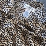 Rena Rowan 90s silk button up boho classic top leopard spring Photo 2