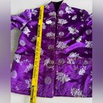 Vintage Purple Black Chinese Embroidered Silk Bed Jacket Handmade Reversible Photo 9