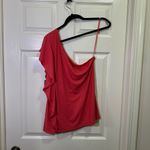 Nine West  Women’s One Shoulder Flutter Sleeve Shirt Size XL Coral Pink NWT Photo 4