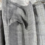 Eileen Fisher  Linen Blend Open Front Jacket Cardigan Gray Check S/P Neutral Photo 3