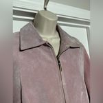 Vintage Fabio Dusty Pink Soft Genuine Leather Women’s Ribbed Sleeve Jacket Sz XL Photo 1