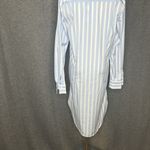 Harshman Willow Stripe Long Sleeve Blue White Cotton Shirtdress Womens Small Photo 7