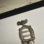 Frame Signed Danecraft I Love My Cat Photo  Kitty Bowl Brooch Pin Pewter Tone Photo 1