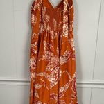 Band of the Free Burnt Orange Floral Wrap Maxi Dress Size XS Summer Flowy Party Photo 7