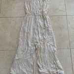 Elan  NWT $95 Cream Colored Strapless Jumpsuit Sz L Photo 3