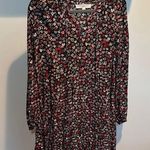 Loft  Red and White Long Sleeve Heart Dress Photo 0