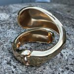 ZARA Gold Twisted Metal Cuff Chunky Bracelet Photo 2