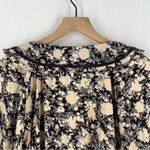 LC Lauren Conrad  Womens Size L Black‎ Floral Ruffle Chiffon Collared Shirt Dress Photo 11