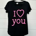PINK - Victoria's Secret VS Pink Victoria’s Secret Pink Women’s Extra Small I Love You I heart You Tee Photo 0