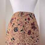 Mixit Vintage Y2K  Tan, Burgundy & Black Floral Print Knee Length Wrap Skirt Photo 4