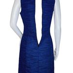 Loft  Dress Womens 0 Royal Blue Tweed Textured Fit & Flare Office Workwear Career Photo 4