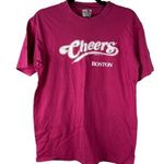 Softees Vintage Single Stitch Pink Cheers Short Sleeve Shirt Women's Size Medium Photo 0