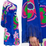 Borgo de Nor Aubrey One Shoulder Crepe Fringe Dress NWT Size 2 US (6 UK) Blue Photo 10