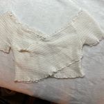 Ambiance Apparel  White Stretch Crop Top, Small Photo 3