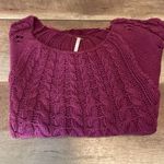 Free People NWT  Womens Sandre Cable Knit Pullover Sweater Dreamy Mulberry Large‎ Photo 6