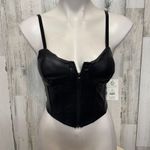 No Boundaries Faux Leather Black Crop Top Photo 1