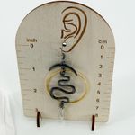 Celestial Snake Drop Earrings, Witchy Earrings, Gift for Her Silver Photo 3