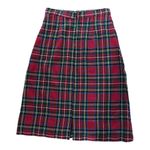 American Vintage Vintage 70's handmade Red Plaid Tartan high waisted A line skirt size 8-10 Photo 6