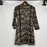 French Connection  Hallie Drape Floral Black Folk Boho Mini DressWomens size 4 Photo 2