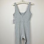 We Wore What  Henley Flare Leg Jumpsuit Gray Stretch Cotton Athleisure Small NWT Photo 8