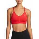 Nike Women's Dri-FIT Indy Light-Support Padded V-Neck Sports Bra -University Red Photo 1