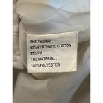 Chouyatou Women Cropped Jacket Medium White Pu Leather Biker Collarless Casual Photo 5