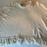 Forever 21 beige cowl neck fringed poncho, size M/L, wool blend Photo 6