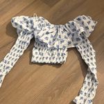 NWT Caroline Constas Lydia Top in blue toile print Size XS Photo 4