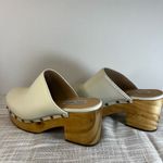 Steve Madden Brooklyn Leather Clog Mules Cream Studded Wood Heel Sz 8 Photo 1