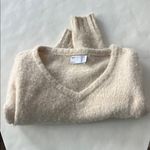 ASOS Cream Boxy Thick V Neck Sweater Jumper Size S Photo 6