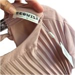 Ecowish  Womens‎ Size Medium Blush Pink Pleated Dress Short Sleeve Sash Belt NWT Photo 6